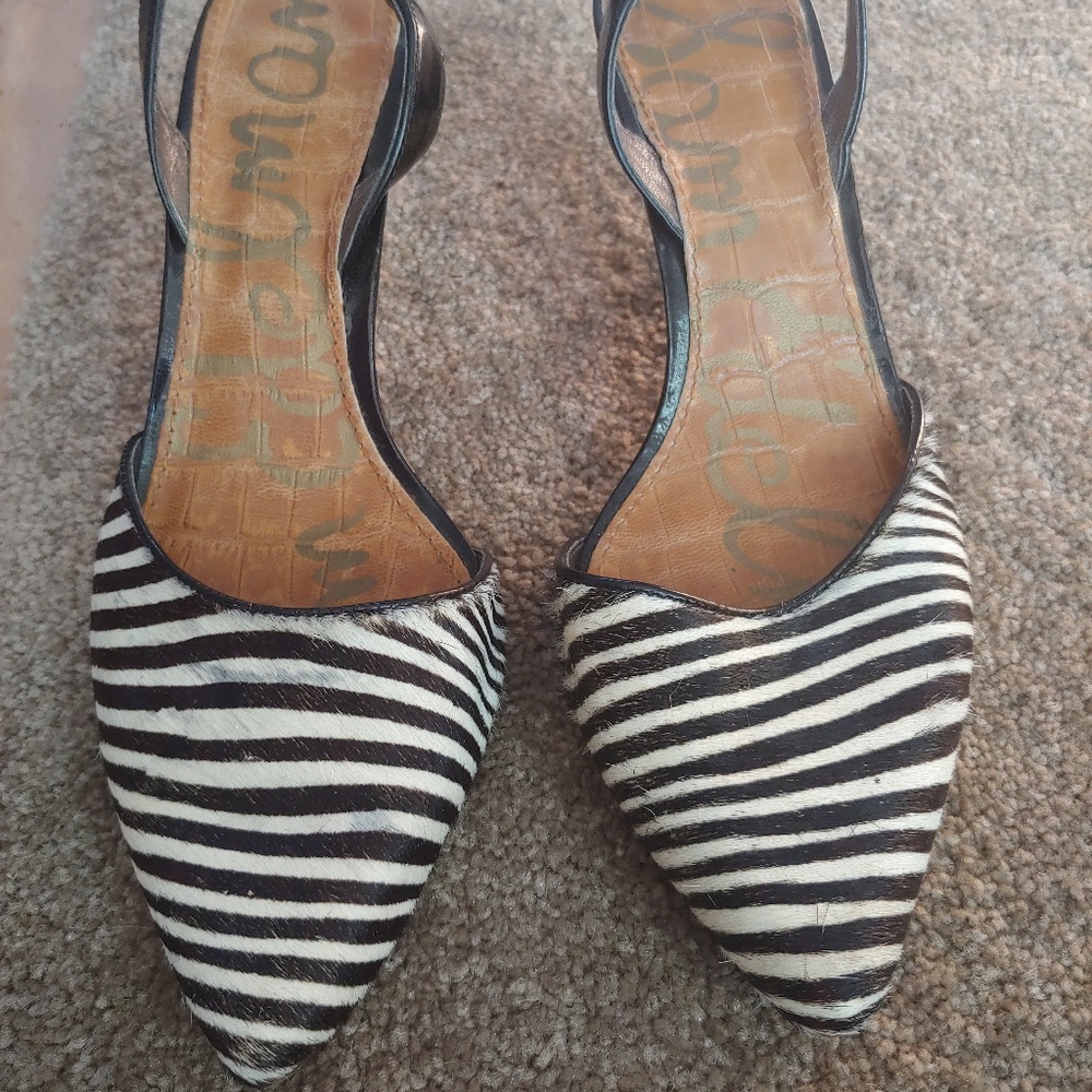 Same Edelman zebra print. ( fur) heels